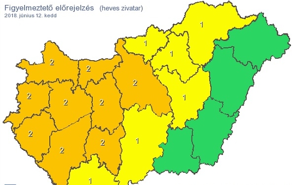 Délután ismét nyakunkba szakadhat a vihar, másodfokú a figyelmeztetés