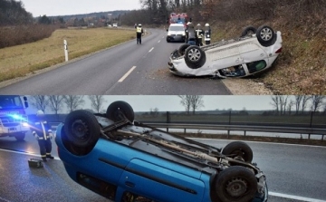 Két autó is fejtetőre állt a tegnapi balesetekben