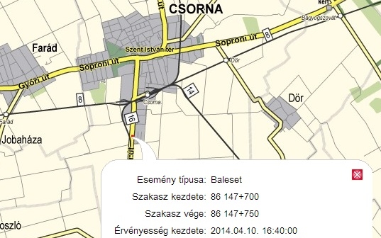 Már megint kamionbaleset Csornán a 86-oson